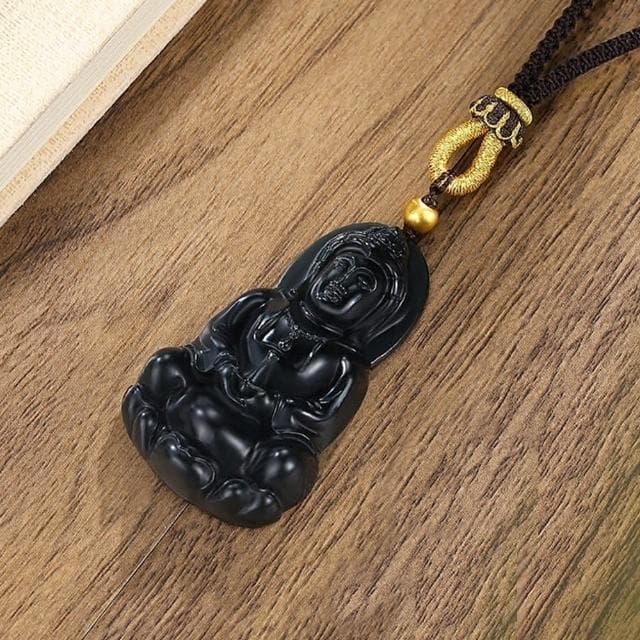 【LEESA】觀音項鍊\和田玉塔青\觀音吊墜\項鍊\佛牌項鍊\和田玉項鍊\編繩項鍊\送禮\吊墜項鍊\999足金