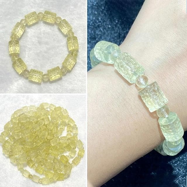【LEESA】黄水晶桶珠\單圈手鍊\回文手串\手串\水晶手鍊\黃水晶手鍊\手鍊\廣結善緣\禮物\招財水晶