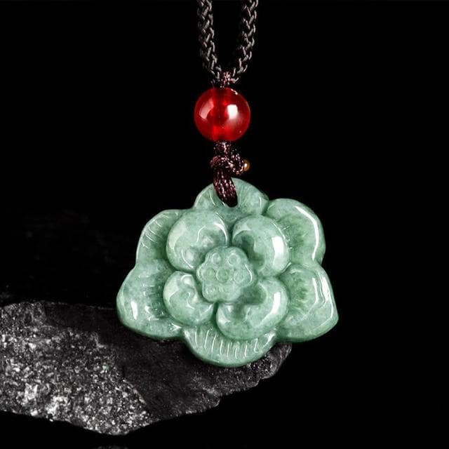 【LEESA】玉項鍊\蓮花座\玉石項鍊\翡翠項鍊\蓮花吊飾\禮物\吊墜\玉墜\配飾\招財納福\保平安\新中式\百搭飾品