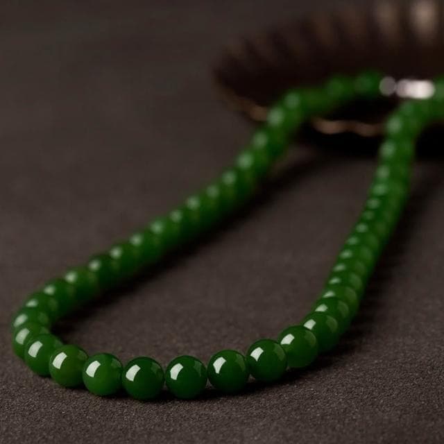 【LEESA】和田玉項鍊\玉項鍊\氣質項鍊\碧玉項鍊\綠色項鍊\高品質\項鍊\念珠\保平安\避邪項鍊\長輩禮物