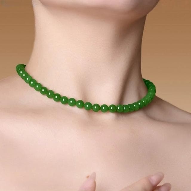 【LEESA】和田玉項鍊\玉項鍊\氣質項鍊\碧玉項鍊\綠色項鍊\高品質\項鍊\念珠\保平安\避邪項鍊\長輩禮物
