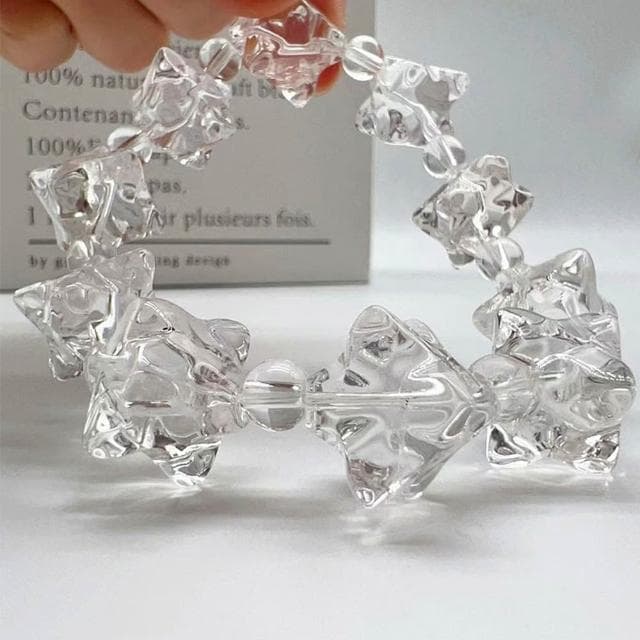 【LEESA】六芒星\手鏈\飾品\手串\串珠\手鍊女\禮物\天然白水晶\梅爾卡巴\手串\手鍊情侶\手鍊\水晶手鍊\水晶手串\