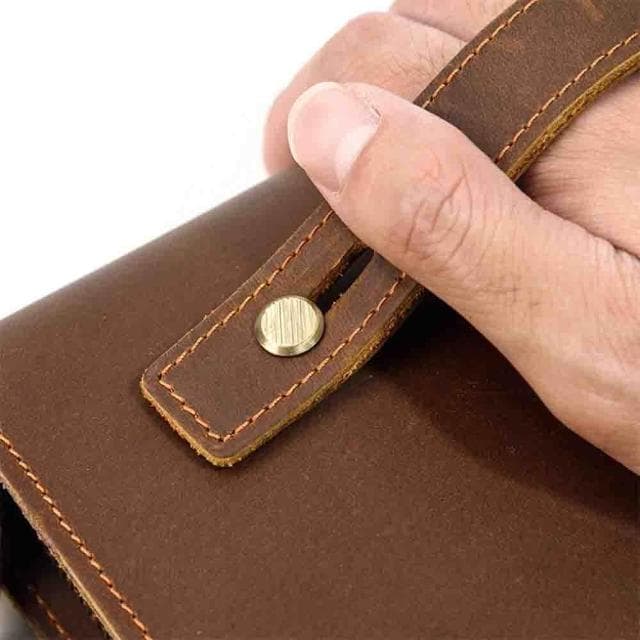 【LEESA】多卡位錢包\大容量手拿錢包\雙層拉鍊錢包\復古牛皮包\男士手拿錢包\牛皮手機包\真皮手抓包\送長輩男友\生日禮物