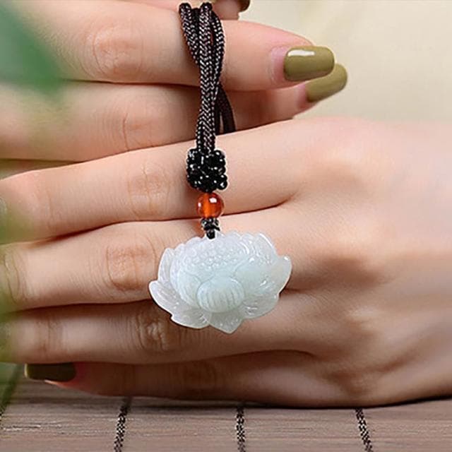 【LEESA】冰種玉石\掛件\飾品\項鍊\玉項鍊\翡翠蓮花\首飾\吊墜\緬甸玉\男女通用\天然翡翠\頂級翡翠