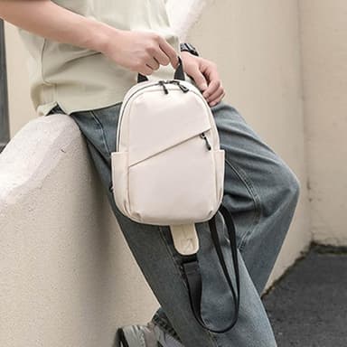 【LEESA】休閒運動包\尼龍單肩包\日系胸包\黑色包包\包包\胸包\斜背包\手提包\小包包\手提胸包\尼龍包\男生生日禮物