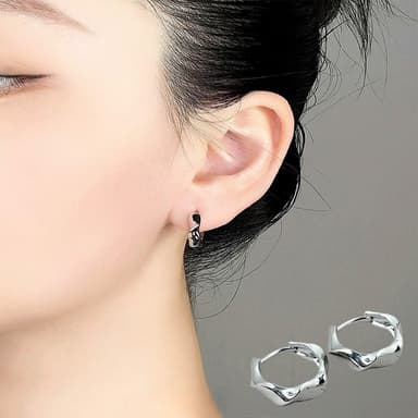 【LEESA】純銀耳環\S925\不規則耳環\百搭\素面耳環\高級\氣質\百搭\耳扣\耳飾\抗敏感\耳環\飾品\女生耳環\銀針