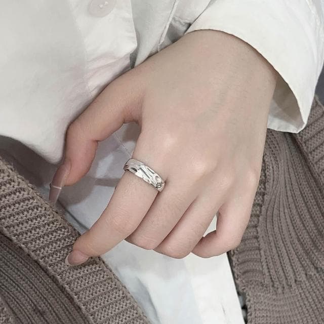 【LEESA】不規則戒指\質感戒指\尾戒\食指戒\食指戒指\寬戒指\簡約\百搭\穿搭配件\飾品\戒指\女生戒指\純銀戒指\禮物