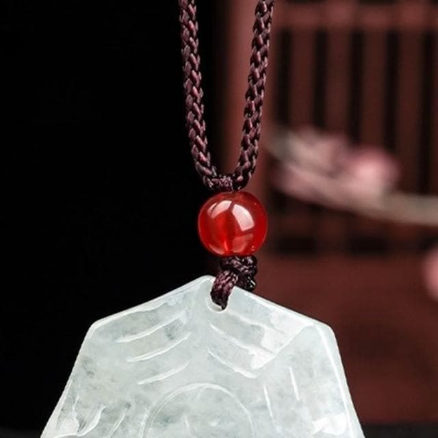 【LEESA】八卦項鍊\吊墜\吊飾\玉石項鍊\玉珮\飾品\翡翠\護身符\招財納福\保平安\男女同款\送媽媽\八卦玉\生日禮物