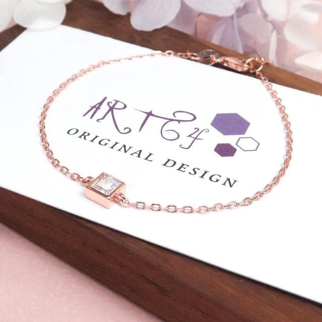 【ART64】向晚時分 美鑽款 純銀手鍊(925純銀手鍊 玫瑰金色 女生手鍊  女生禮物 情人節禮物 母親節禮物)