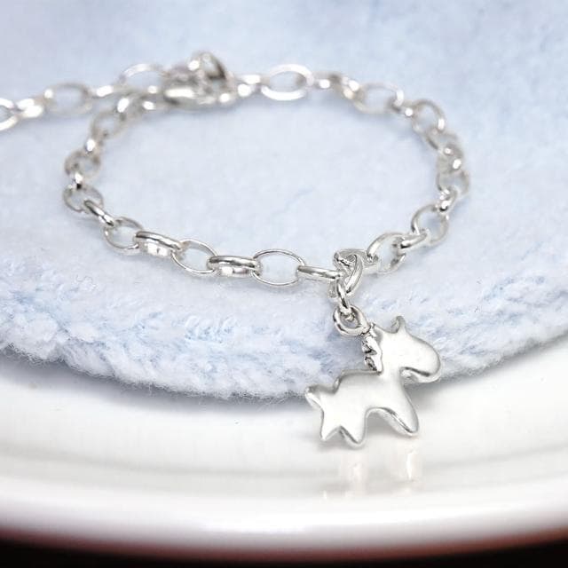 【ART64】純銀兒童手鍊 彌月禮物/生日禮物推薦 夢幻獨角獸 新生兒/寶寶手鍊
