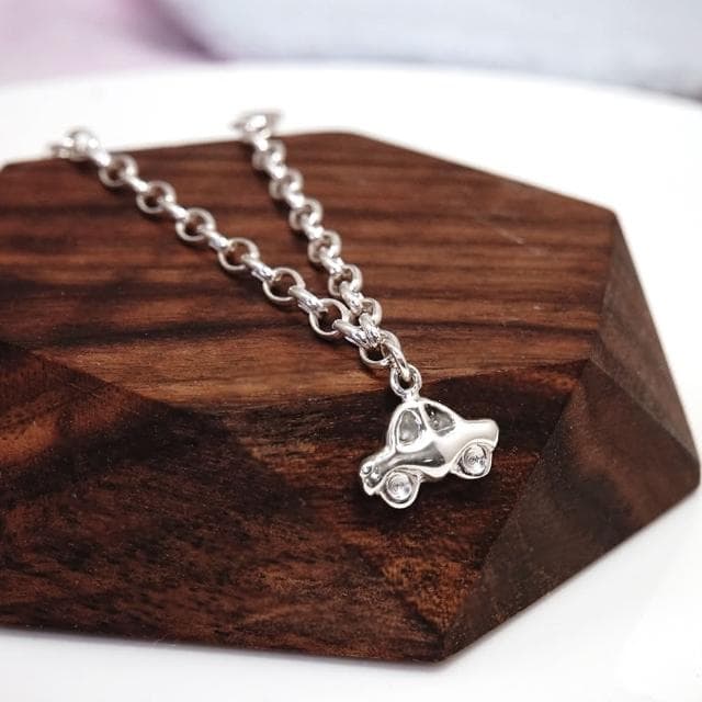 【ART64】純銀兒童手鍊 彌月禮物/生日禮物推薦 幸運小汽車 新生兒/寶寶手鍊