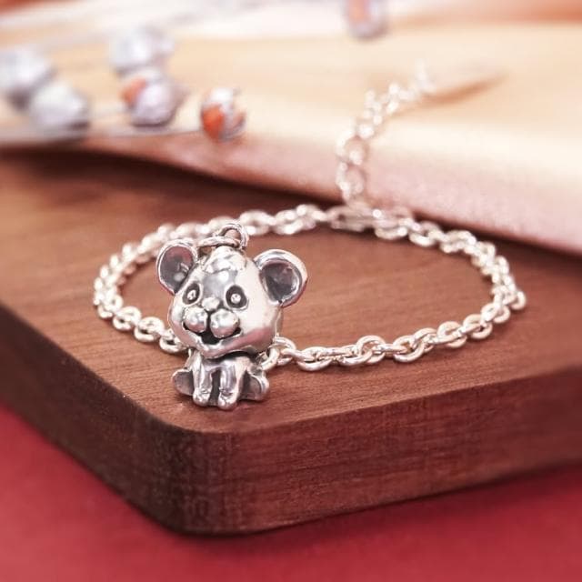 【ART64】純銀兒童手鍊/寶寶手鍊 彌月禮/生日禮物推薦 鼠報吉祥 鼠寶寶造型 細版