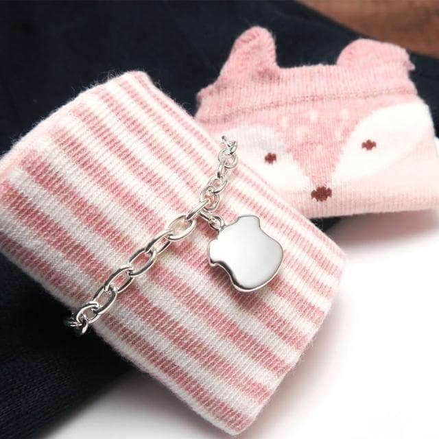 【ART64】純銀兒童手鍊/寶寶手鍊 生日/滿月/彌月禮物推薦 福氣小豬造型 寬版