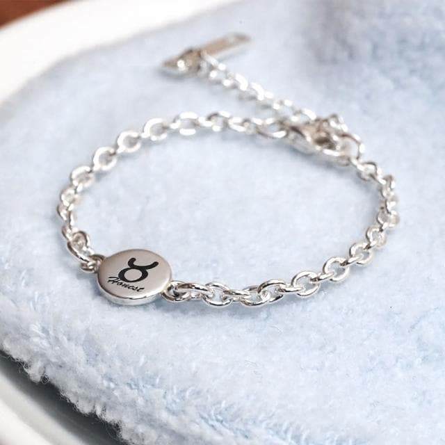 【ART64】925純銀 星座兒童手鍊 金牛座寶寶飾品 新生兒/彌月禮物推薦 親子銀飾