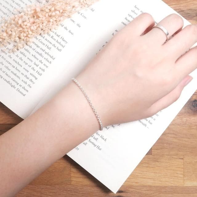 【ART64】純銀 經典小圓手鍊 2.4mm 細鍊 925純銀手鍊 女生手鍊 生日禮物