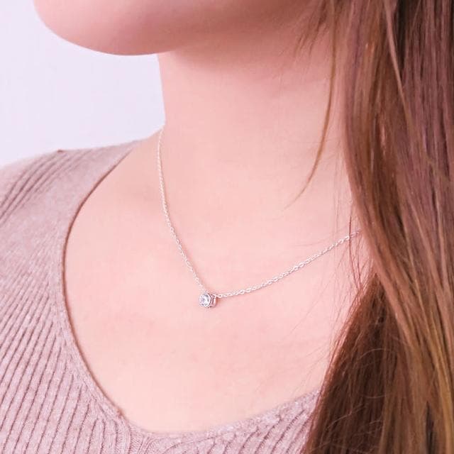 【ART64】銀河星芒 圓形小鑽 純銀項鍊(925純銀 女生項鍊 女生禮物 母親節禮物 16吋/18吋可選)