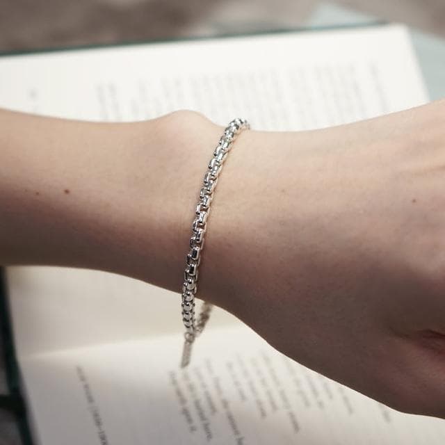 【ART64】純銀 寬版威尼斯手鍊 圓潤版 925純銀手鍊 男生手鍊 女生手鍊