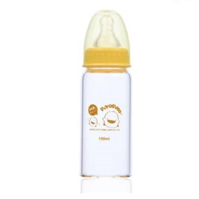黃色小鴨 媽咪乳感標準口徑玻璃奶瓶140CC 830326 台灣製