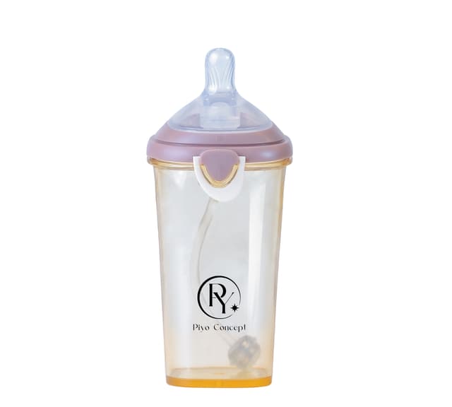 【Piyo Piyo 黃色小鴨】PPSU預備學飲掀蓋天使奶瓶 PPSU預備學飲掀蓋天使吸管杯240ml