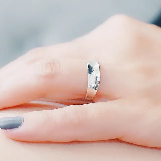 【BLUMA】簡約亮面光面925純銀戒指 曙光純銀戒指 可調整戒圍女戒 生日情人節禮物 飾品禮盒 聖誕禮物