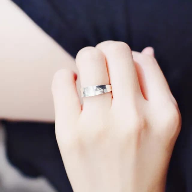 【BLUMA】簡約亮面光面925純銀戒指 曙光純銀戒指 可調整戒圍女戒 生日情人節禮物 飾品禮盒 聖誕禮物