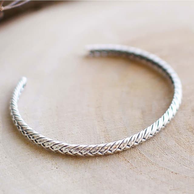 【BLUMA】熱帶島嶼純銀手環(復古個性925純銀手鐲 編織設計銀飾 生日情人節禮物 飾品禮盒)