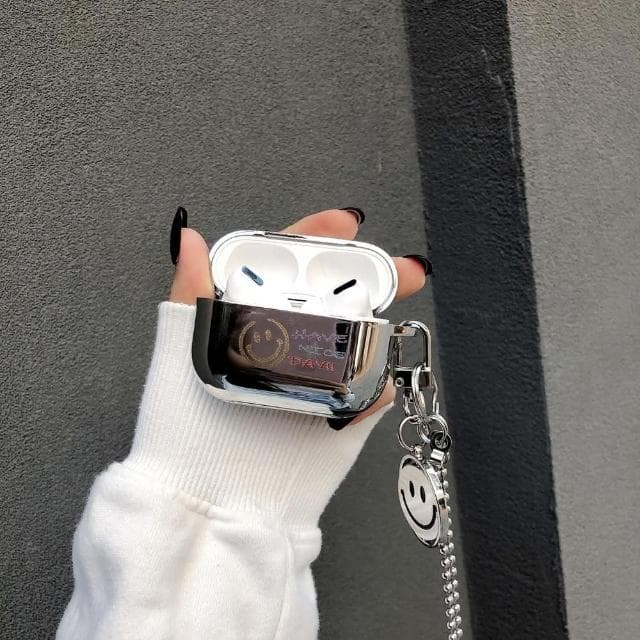 電鍍可愛笑臉 AirPods 4 保護套 1代 2代 3代 4代 Pro/Pro2 蘋果耳機套 耳機保護套 耳機殼 藍牙 藍芽耳機套 生日禮物