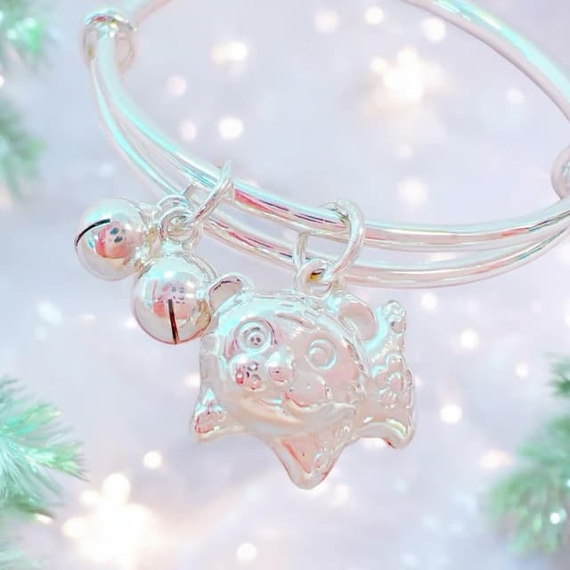 【珠兒綠】999純銀 撒嬌虎嬰兒|兒童|成人搖鈴手鐲 聖誕禮物 純銀手鐲手鍊 彌月禮物 周歲禮物 親子珠寶 開運 生肖 交換禮物