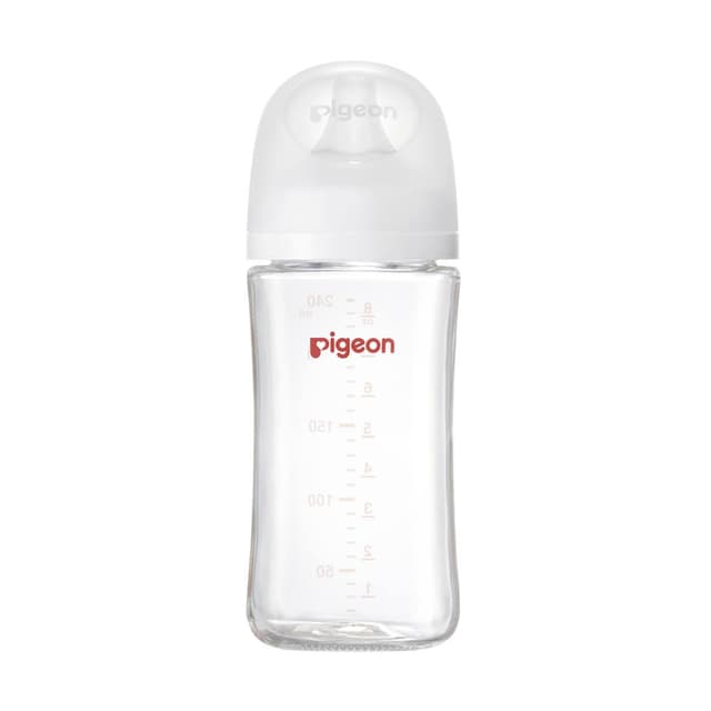 【Pigeon 貝親】第三代母乳實感玻璃奶瓶240ml(純淨白/貝親奶瓶/寬口奶瓶/玻璃奶瓶；寶寶共和國)