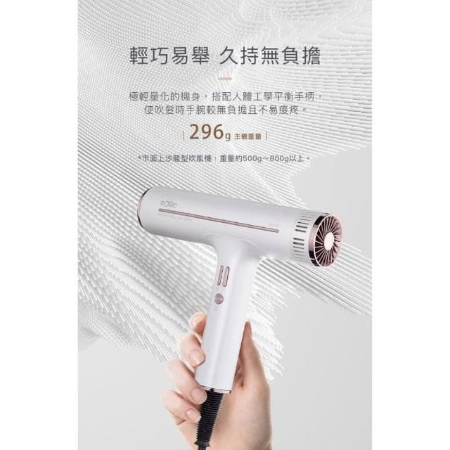 【SOLAC】專業負離子吹風機 SD-1000 頂級沙龍 速乾護髮 極輕美型 大風量 附烘罩造型組 SD1000_Kimi極美職人推薦