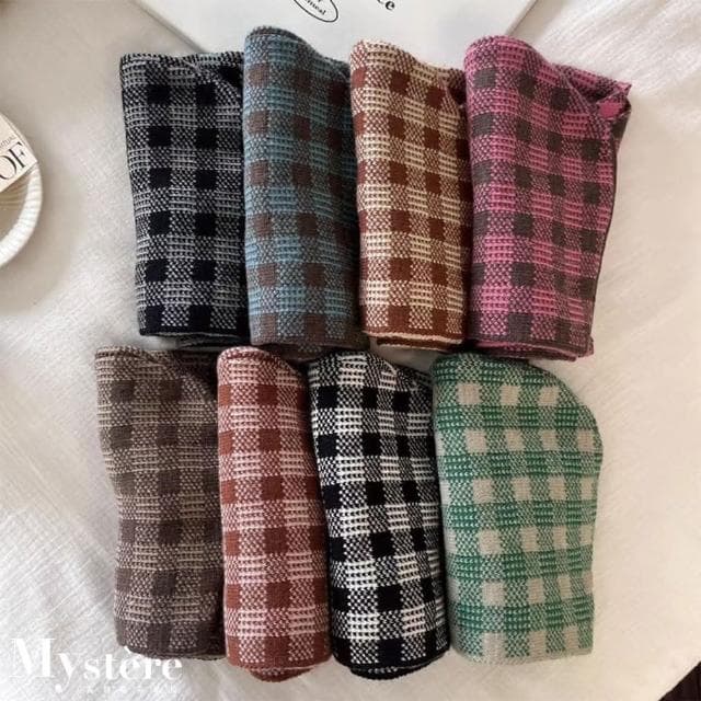 【my stere 我的時尚秘境】現貨-冬保暖百搭兩用式針織圍巾帽-格紋款(圍巾帽子兩用 超保暖 方便攜帶)