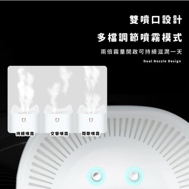 【蕉蕉購物】大容量雙噴頭七彩香薰加濕器3000ml 香薰香氛機 水氧機 擴香 精油燈 氛圍燈 霧化機