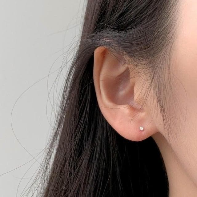 em925純銀┃耳釘┃999迷你雙珠養耳棒 耳環