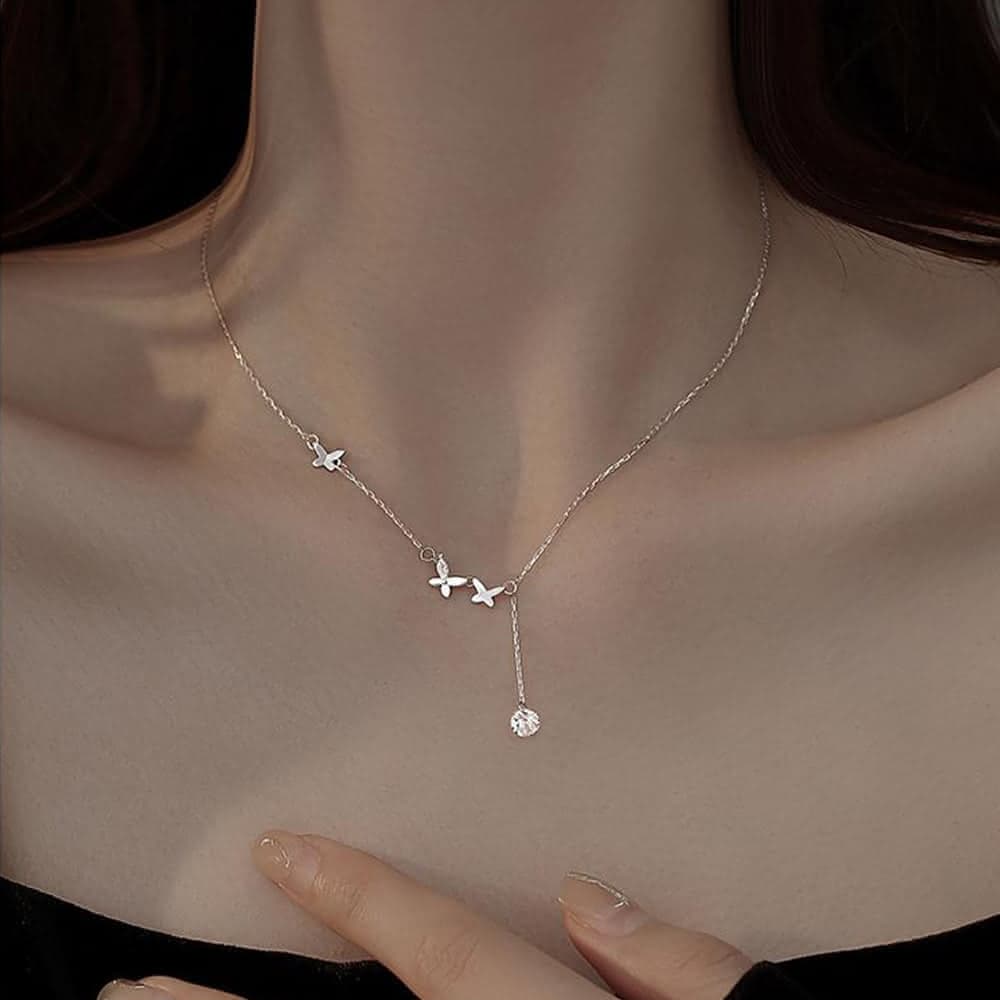 【KT DADA】項鍊 925 純銀項鍊 新娘飾品 女生項鍊 小香項鍊 寶石項鍊 精品 不過敏 日系項鍊  生日禮物