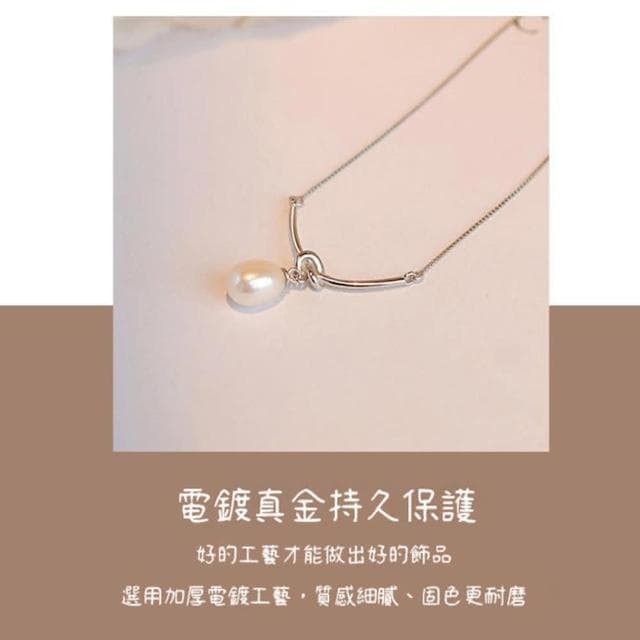 【KT DADA】銀項鍊 珍珠項鍊 純銀項鍊 鎖骨鏈 項鍊女 生日禮物 女生情人節禮物 飾品配件 閨蜜項鍊