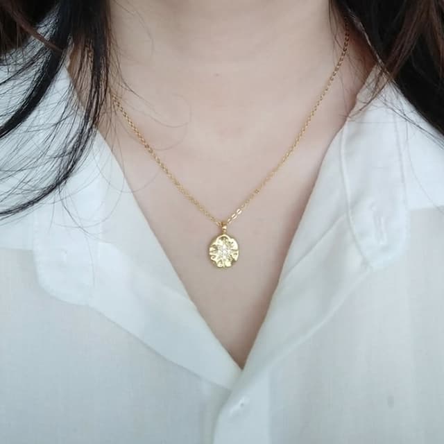 【MoonDy】18k金項鍊 簡約項鍊 芒星項鍊 星星項鍊 項鍊 鎖骨鏈 INS項鍊 金幣項鍊 生日禮物女生