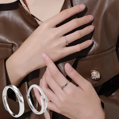 【KT DADA】情侶戒指 求婚戒指 生日禮物 純銀戒指 鋯石戒指 男女對戒 結婚對戒 銀戒 可調節戒指