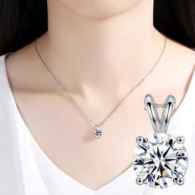 【MoonDy】純銀項鍊 莫桑石項鍊 四爪吊墜 項鍊 飾品 氣質項鍊 女生禮物 簡約項鍊 鎖骨鍊 短鍊 生日禮物