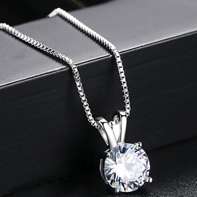 【MoonDy】純銀項鍊 莫桑石項鍊 四爪吊墜 項鍊 飾品 氣質項鍊 女生禮物 簡約項鍊 鎖骨鍊 短鍊 生日禮物