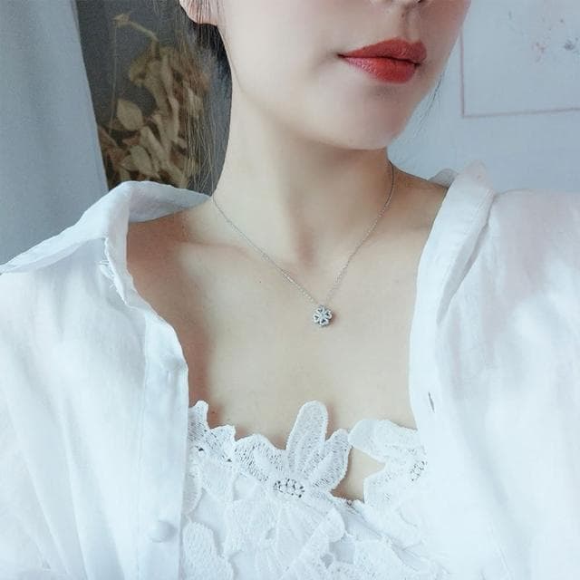 【MoonDy】鋯石項鍊 四葉草鍊 幸運草項鍊生日禮物愛心項鍊 韓國項鍊 項鍊 純銀項鍊 細鍊 百搭項鍊 鎖骨項鍊
