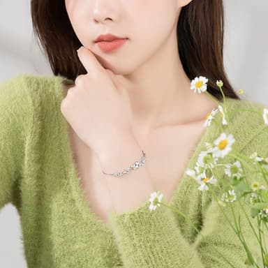 【MoonDy】手鍊女 純銀手鍊 銀手鍊 生日禮物 鋯石手鍊 日系手鍊 鋯石手鍊 紫藤花手鏈 小眾手鍊 銀飾 女生禮物 送禮