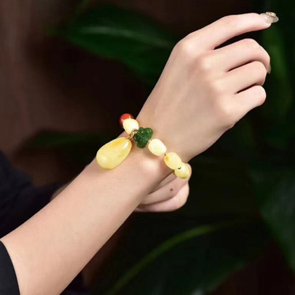 【KT DADA】送長輩 碧玉手鍊 南紅手串 女飾品 送女生 禮物 吊墜手鍊 玉手鍊 天然蜜蠟手鍊 黃蜜蠟手串