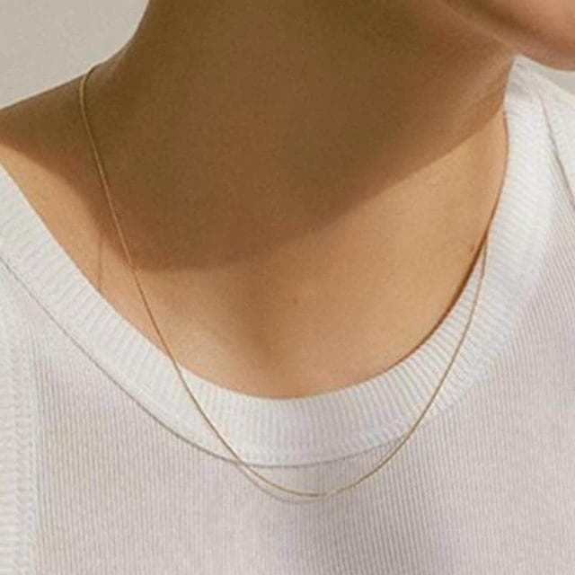 【KT DADA】配鍊 經典項鍊 法式項鍊 女生飾品 生日禮物 蛇骨鍊 細項鍊 疊戴項鍊 韓國項鍊 純銀項鍊
