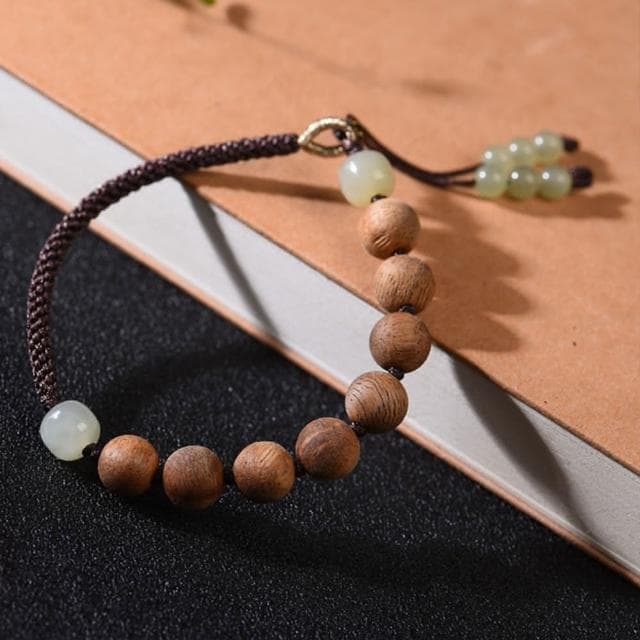 【MoonDy】佛珠手鍊 和田玉手鍊 串珠手鍊 保平安 避邪手鍊 消災解厄 小葉紫檀木 男女手鍊 送男生 生日禮物