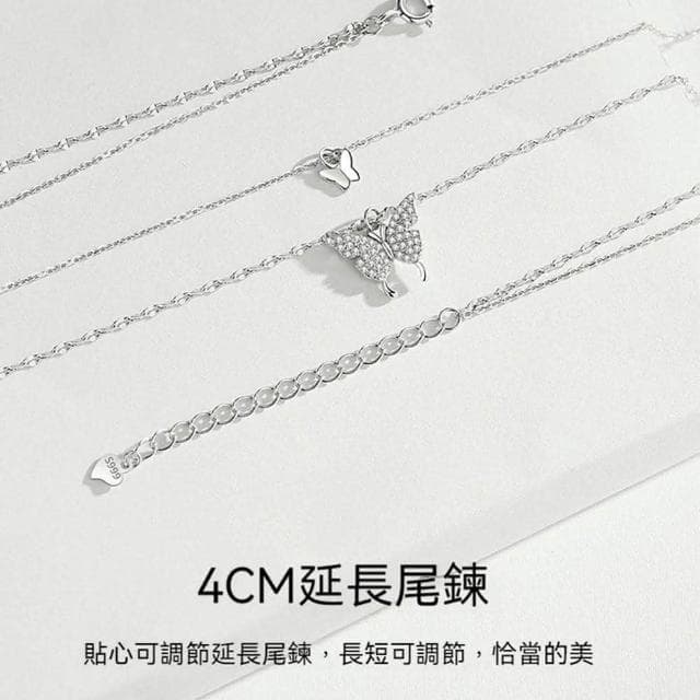 【KT DADA】鎖骨鏈 短鍊 造型項鍊 抗過敏項鍊 生日禮物 女項鍊 飾品配件 純銀飾品 S925純銀項鍊 蝴蝶項鍊