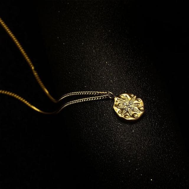 【KT DADA】18k金項鍊 簡約項鍊 芒星項鍊 項鍊 鎖骨鏈 閨蜜項鍊 生日禮物 星星項鍊 INS項鍊 金幣項鍊