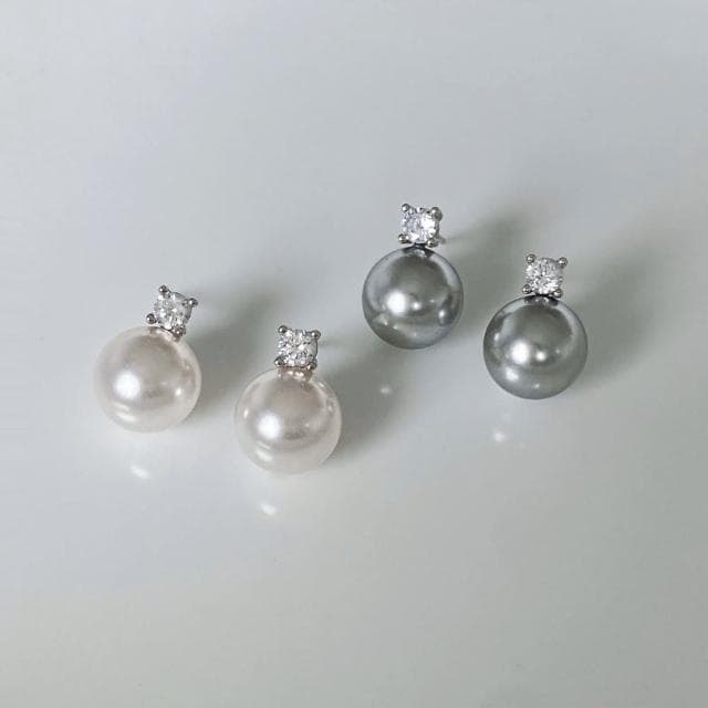 【KT DADA】氣質耳環 溫柔小姐姐系 灰珍珠耳環 送閨蜜 生日禮物 純銀耳環 珍珠耳釘 圓珠耳環 珍珠耳環