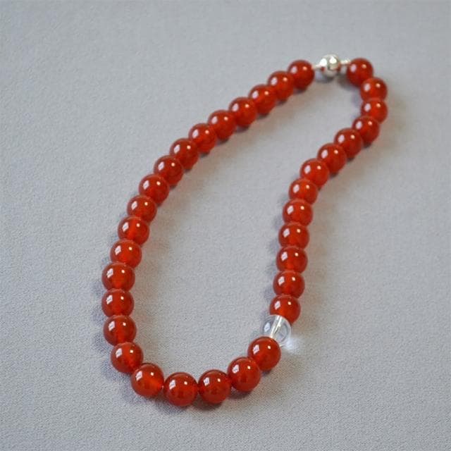 【MoonDy】項鍊 串珠項鍊 瑪瑙項鍊 法式項鍊 紅瑪瑙 白 水晶項鍊 高級感 送女生 磁吸項鍊 復古項鍊 送長輩 禮物