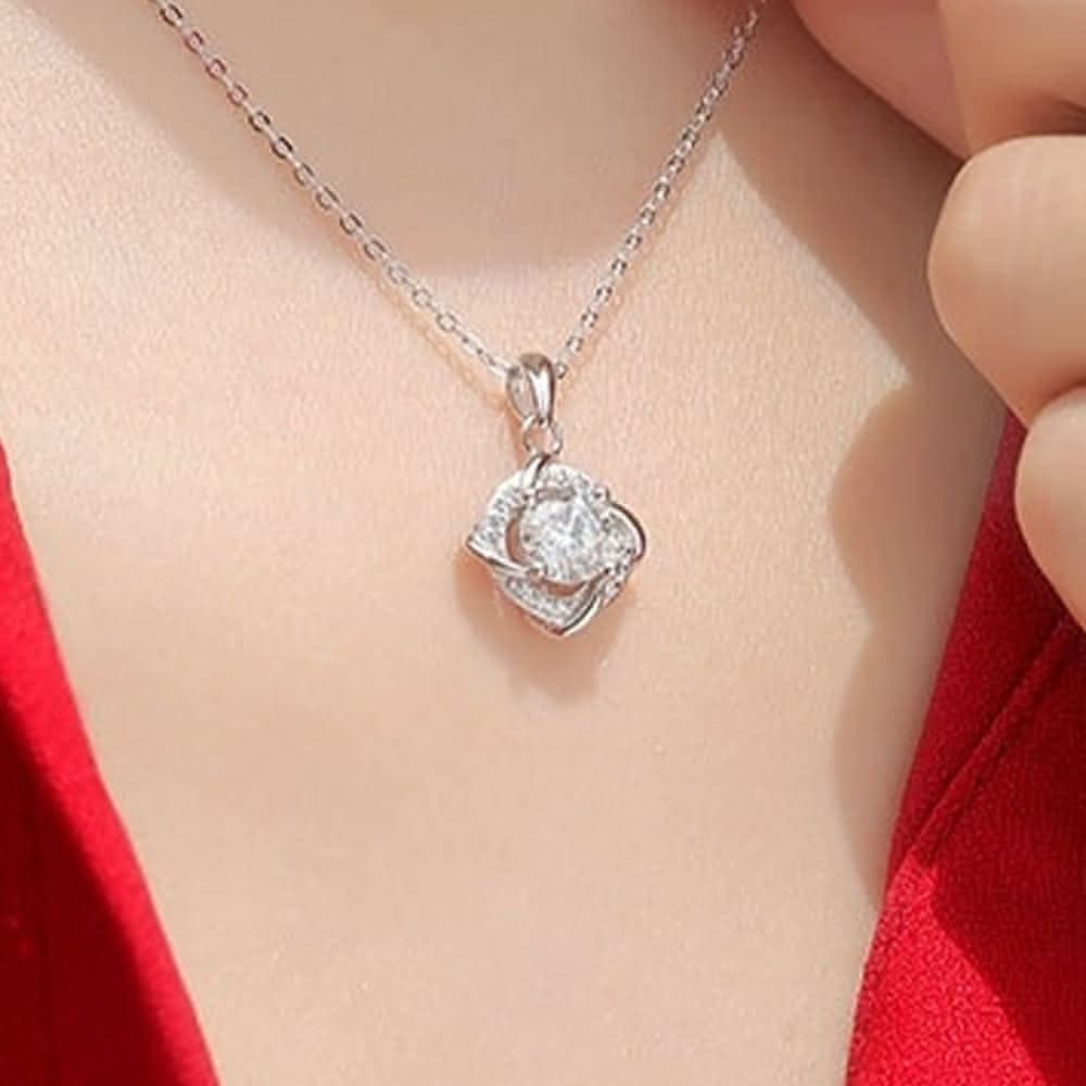 【KT DADA】女生項鍊 新娘飾品 情人節禮物 生日禮物 1克拉項鍊 歐美項鍊 正生純銀項鍊 抗過敏項鍊 925純銀
