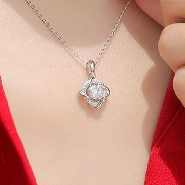 【KT DADA】女生項鍊 新娘飾品 情人節禮物 生日禮物 1克拉項鍊 歐美項鍊 正生純銀項鍊 抗過敏項鍊 925純銀